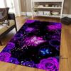 Dreamy Purple Butterfly Pattern Rugs for Living Room Bedroom Area Rugs Child Room Play Rug Cartoon 3D Printing Kids Game Mats001