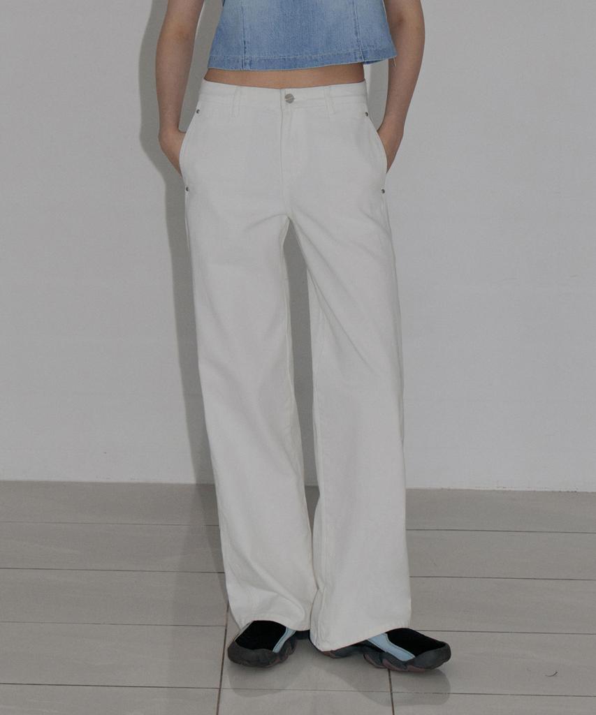 AUTHENTI Rivet Cotton Pants_White