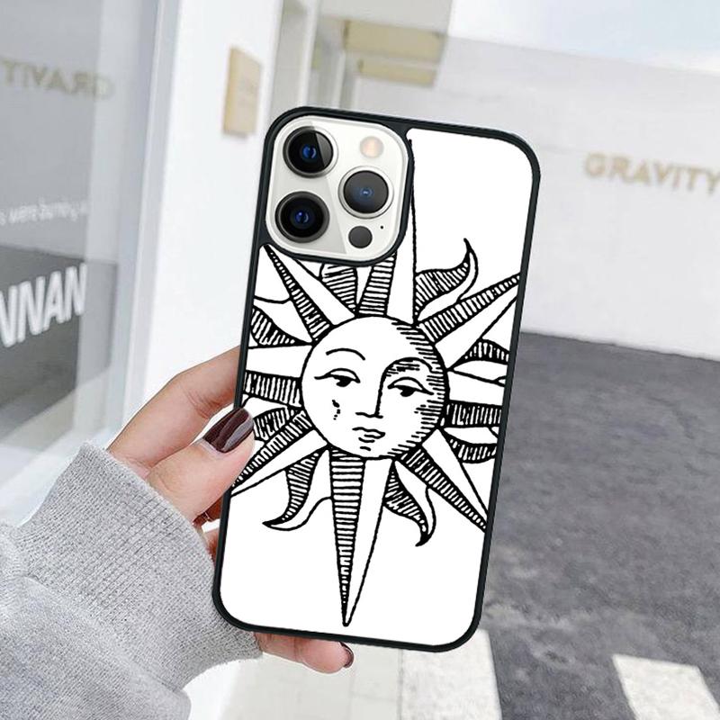 Забавный чехол для телефона Солнце Луна Для iPhone 17 Air 15 16 Чехол 11 13 14 Pro Max 12 Plus Max Fundas