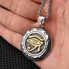 Eye Horus Necklace Pendant Amulet Talisman Ancient Egypt Egyptian Heal Protection Stainless Steel Jewelry Gift Hip Hop Rock Goth Gothic