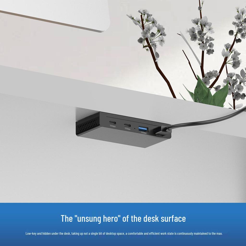 Магнитный USB-хаб, док-станция с выдвижной направляющей для ноутбуков и настольных компьютеров с Type-C