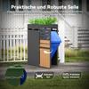 Outdoor Cabinet, Planter Box, Louvered Ventilation, Steel Frame, Lockable Doors, Security Chain, Storage & Garden Decoration, Without Trash Can
