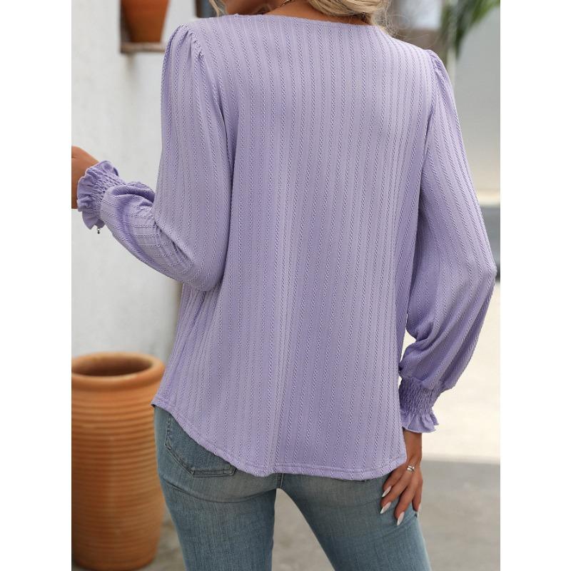 Весенне-осенняя женская повседневная плиссированная кофта с длинными рукавами и квадратным вырезом