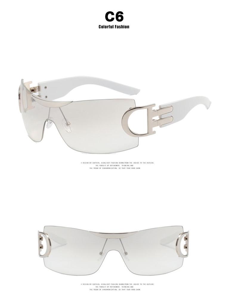 Большие безободковые солнцезащитные очки Y2K 2022 - Футуристичный спортивный дизайн