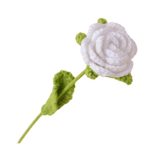 Имитация цветов Ручная работа Ароматизированный Вязаный Крючком Искусственный Цветок со Стальной Проволокой