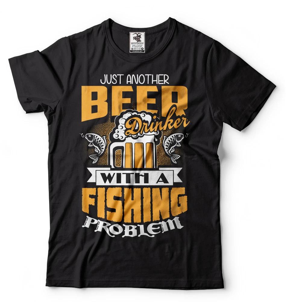Fishing Beer T-shirt Birthday Gift Fishing Hobby Tee shirt Christmas Tee Shirt