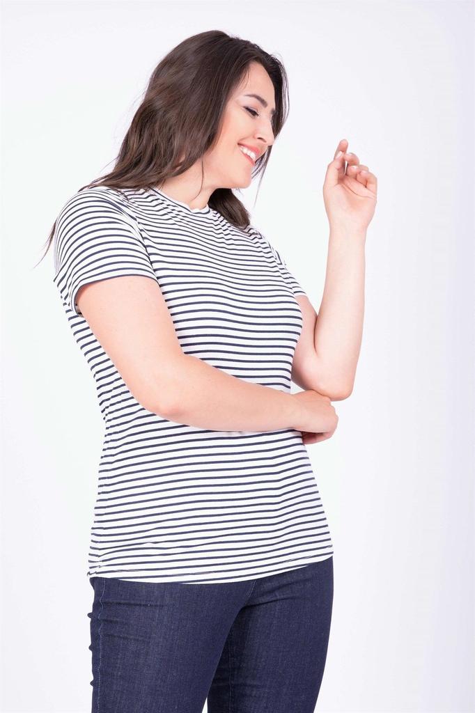 Женская блузка большого размера, базовая футболка с круглым вырезом