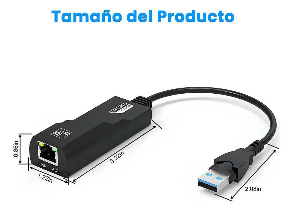 USB 3.0 на RJ45 Гигабитный Ethernet LAN Адаптер, 1000 Мбит/с, Plug & Play Проводная Сеть, для Windows, Mac, Ноутбука, ПК