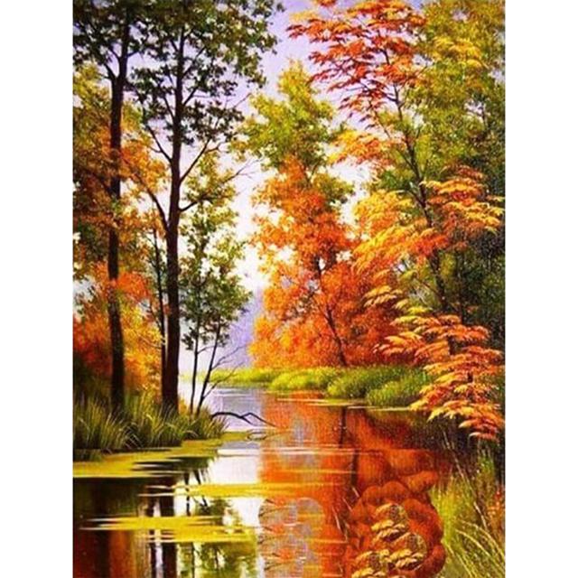 Полная 5D алмазная живопись «Кленовые листья осенью» DIY Алмазная вышивка Алмазная мозаика Наборы для вышивки крестом Домашний декор Подарок