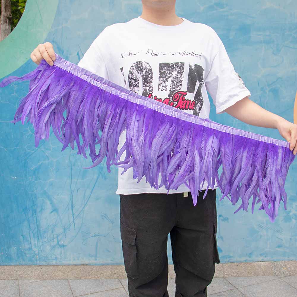 1 метр Натуральная красная петушиная хакл перьевая отделка бахрома 10-12 дюймов Свадебный карнавал украшение для вечеринки DIY одежда для шитья поделки