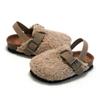 2026 Autumn and Winter New Cork Sandals and Slippers Wear Suede Warm Sandals for Boys and Girls.
