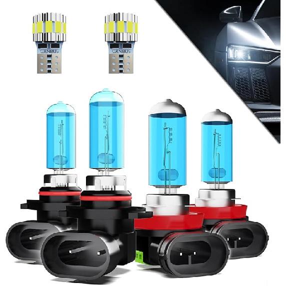 Halogen Headlights Fit For Nissan Altima 2019-2020 Headlight Bulbs,9005/H10/HB3 High Beam + H11/H8/H9 Low Beam Bright Front Car Lights,Plug And