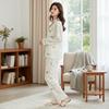 New Japanese simple pure cotton double-layer gauze women's pajamas spring and autumn summer thin long-sleeved loungewear