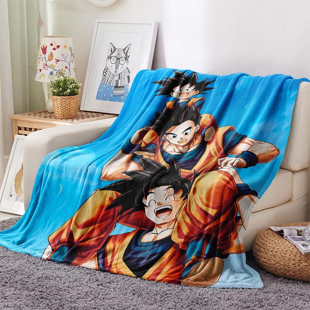 Dragon Ball Print Flannel Blanket, High quality Comfortable for All Seasons, Home Decor, Warmth and Comfort
