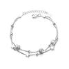 Sterling Silver S925 Silver Bracelet Round Bead Five-pointed Star Double Layer Bracelet Simple Fashion Versatile Fresh Personalized Hand Jewelry
