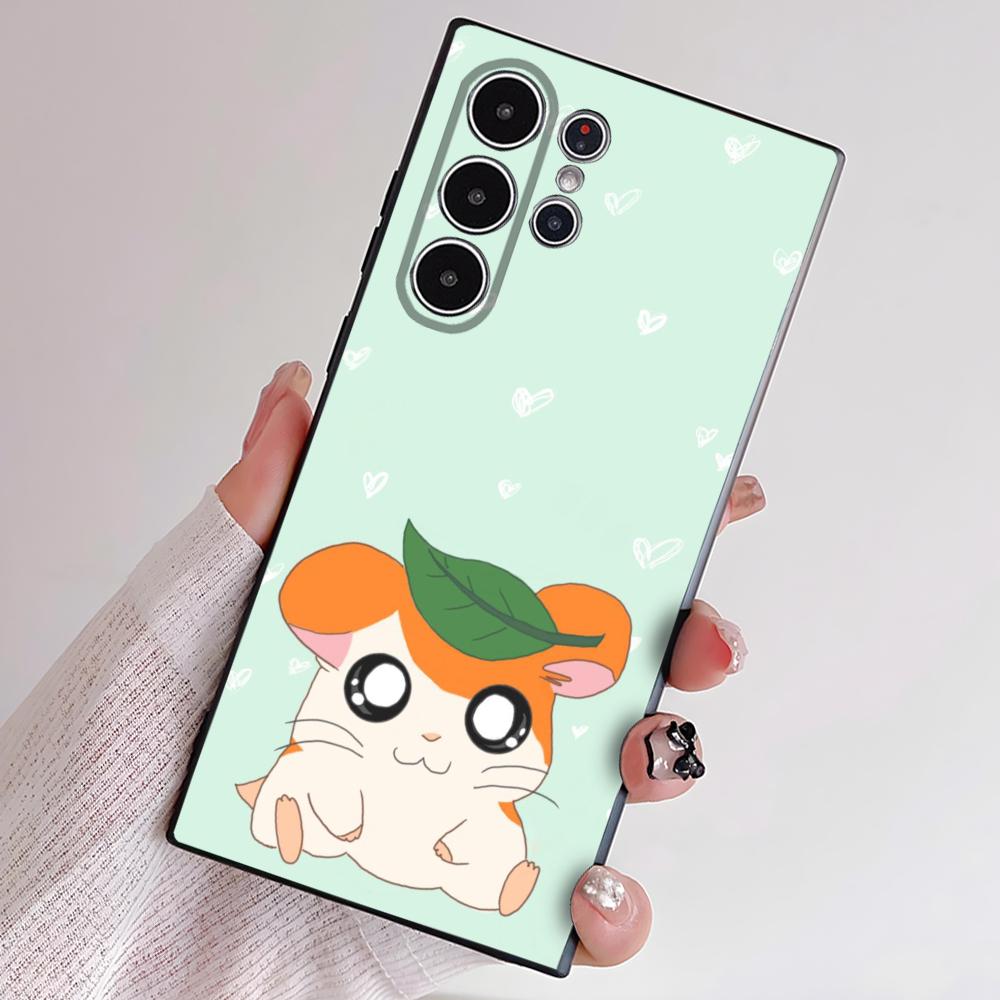 Хамтаро Милый Хомяк Каваи Милый Чехол для Телефона Для Samsung Серии S S22 S23 S24 S25 FE Plus Ultra ТПУ Мягкий Приятный для Кожи Чехол