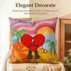 Singer BBad bunny Cushion Cover Natural Linen Organic Fabric DoubleSided Printing Sofa Home Decor Gift Pillow Case