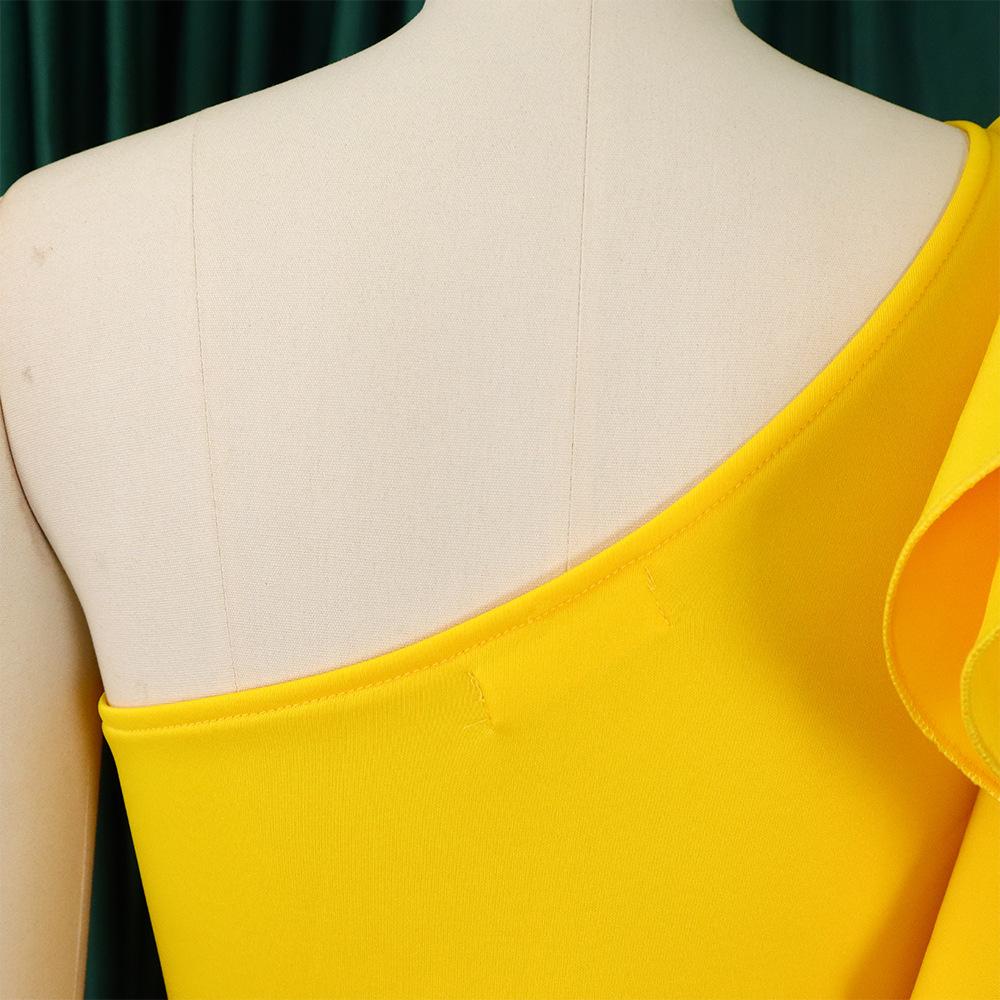 YYFS Женская мода лето весна однотонный принт без рукавов косой воротник высокая талия повседневные платья