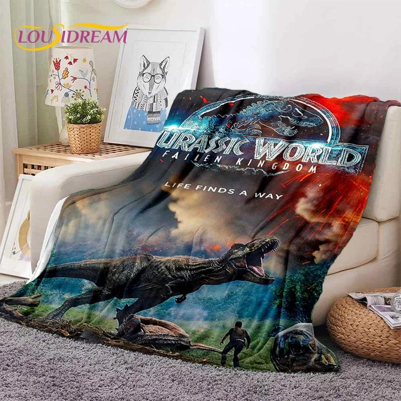 3D Мультяшное Одеяло из Мягкой Фланели с Динозаврами Парка Юрского периода для Кроватей, Спальни, Дивана, Пикника, Плед для Отдыха на Открытом Воздухе, Подарок