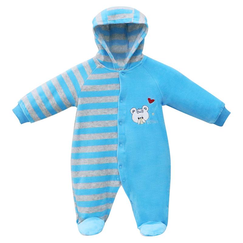 Newborn Baby Boy And Girl Infant Hooded Clothing Velvet Winter Spring One Piece Kid Long Sleeve Kidswear Aapparel Newborn Suits Tddler Romper