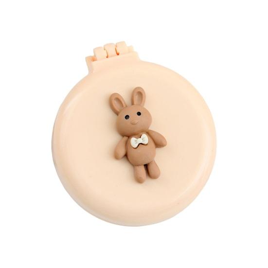 Складная щетка для волос с зеркалом, мягкая щетина, массаж кожи головы, мультяшный бантик, кролик, портативная расческа для распутывания волос, парикмахерские инструменты