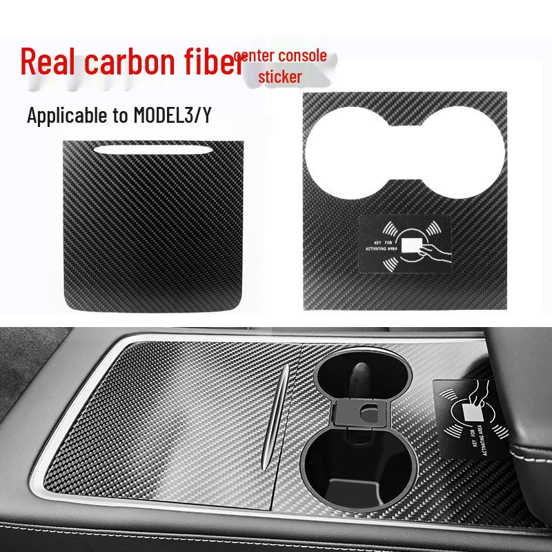 Real Carbon Fiber Center Console Trim for Tesla Model 3/Y