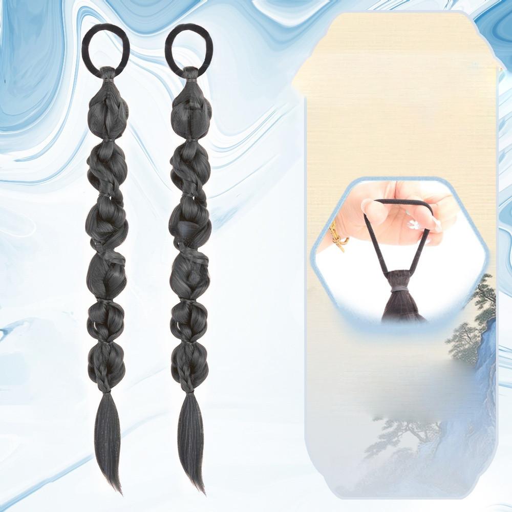 70см Парик-хвост в китайском стиле из синтетических плетеных волос для женщин, длинный, двойной скрученный, боксерские косы, наращивание волос