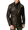 Real Leather Trench Coat Handmade Brown Stylish Overcoat Men's Genuine Lambskin