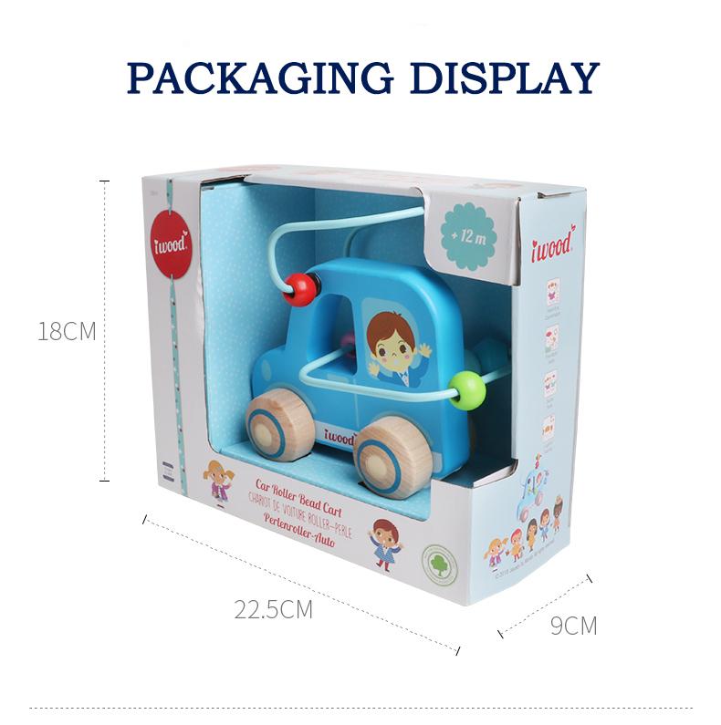 Iwood Подставка для бусинок с изображением щенка и пони/деревянная игрушечная машинка с изображением мультяшного животного, подарок на день рождения детей