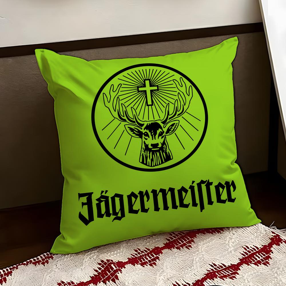 JJagermeister Cushion Cover Reversible Soft Durable Pillow Cover Home Car MultiScene Use for Daily Comfort