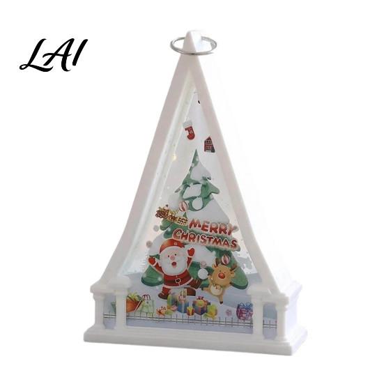 Led Tabletop Decoration Christmas House Shaped LED Candle Lantern Flameless Electric Hanging Night Light with Indoor Festive Lighting Santa