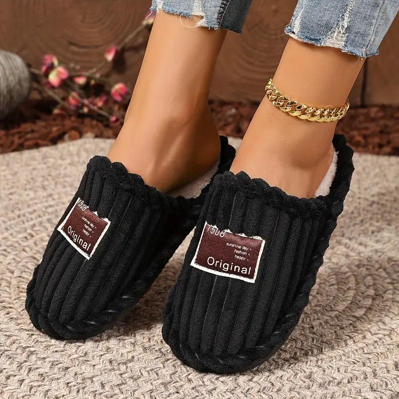 Fashion 2025 New Women Cotton Slippers Fashion Indoor Slides Women Home Warm Fuzzy Shoes Lightweight Casual Slippers Zapatos De Mujer