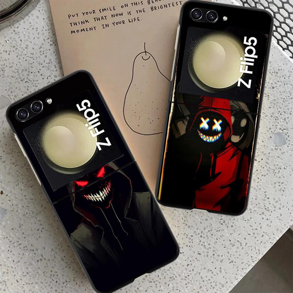 Devil Bad Boy Anime Black Phone Case For Samsung ZFlip7 ZFlip6 ZFlip5 ZFlip4 ZFlip3 5G Hard Protective Galaxy Z Flip 3 4 5 6 7 C