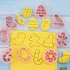 8Pcs Christmas Cookie Tree Shape Cutter Food-grade Cartoon Christmas Snowflake Baking Mold for Home Festive