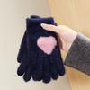 Gloves Women's Warm Fleece Thickened Cold Protection Student Five-Finger Autumn and Winter Cycling Design