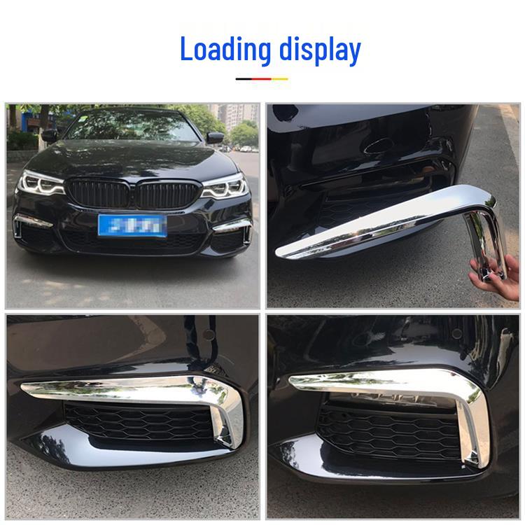 Manshi Front Fog Light Cover for BMW 5 Series 525Li/530Li - Decorative, Bright Trim Strip