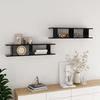 VidaXL Wall Shelves 2 Pcs Black 90x18x20 Cm Chipboard