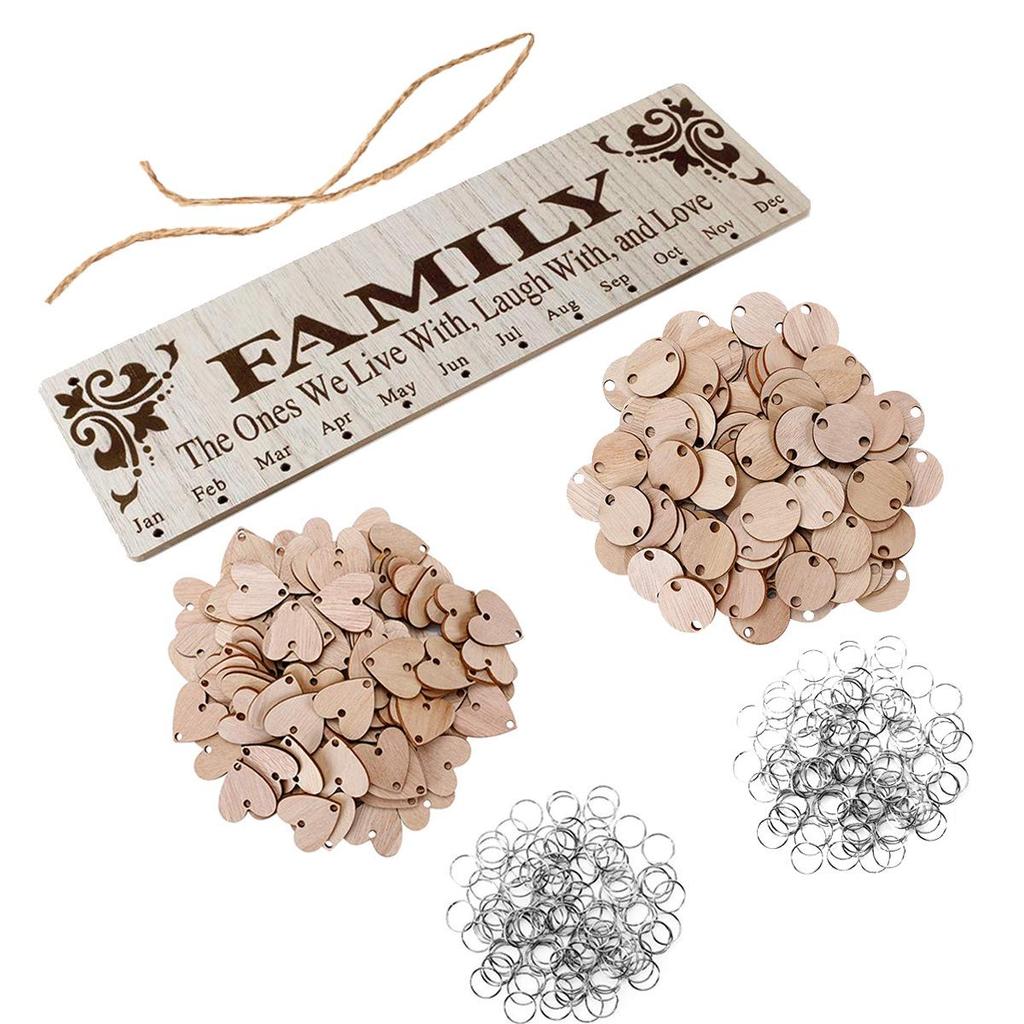 Wooden Holiday & Birthday Calendar Hanging Tags