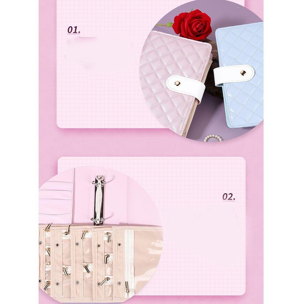Multi-layer PU Jewelry Organizer Space Saving Notebook Jewelry Handbag  Necklace Earrings Rings