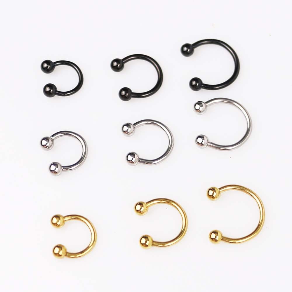 For Women Circular Stud Earrings Ball Hoop C Shape Body Piercing Jewelry Nose Rings Lip Rings