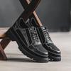 Новые кожаные мужские туфли в корейском стиле, модные, универсальные, красивые, на шнуровке, повседневные, подростковые, британские, черные, маленькие кожаные туфли