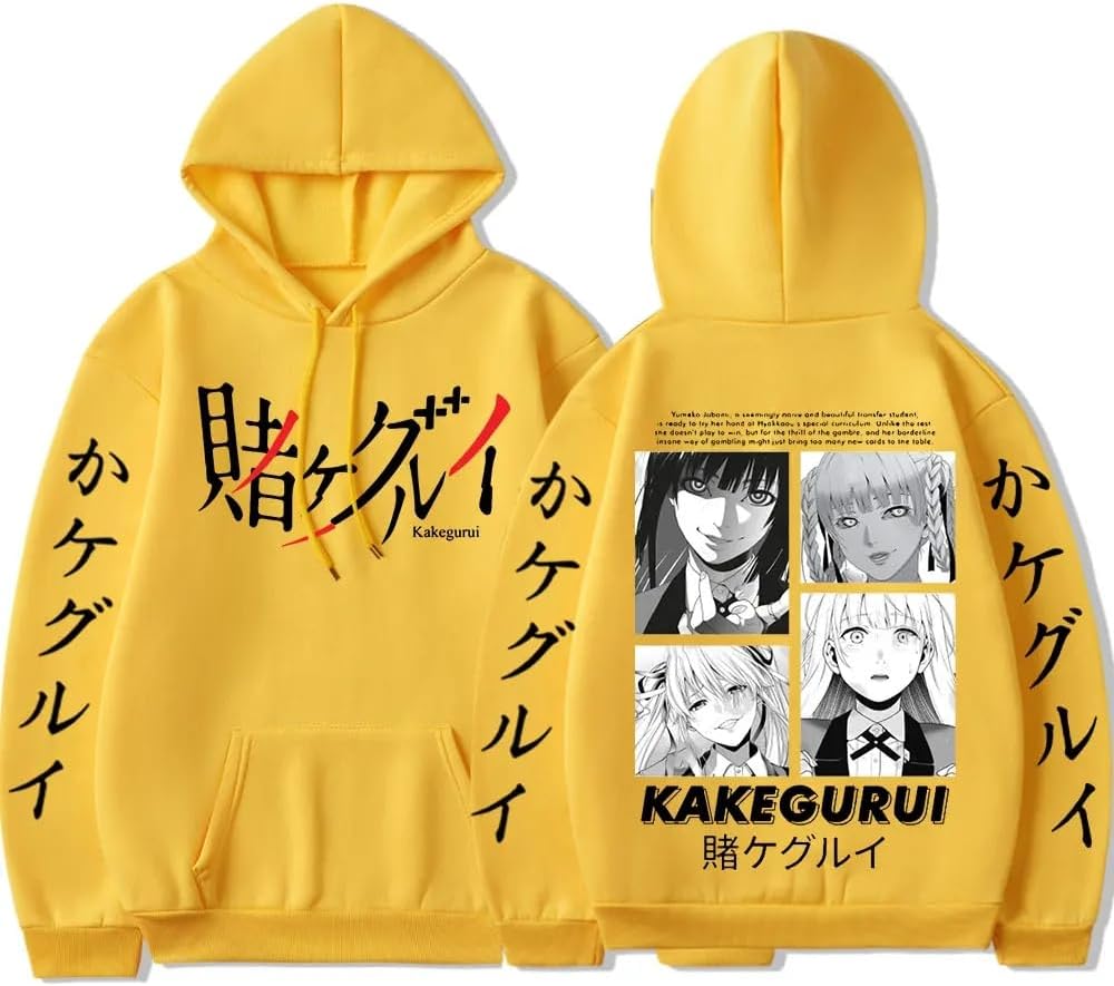 2024 New Anime Kakegurui Hoodies Cosplay Yumeko Jabami Womens Casual Sweatshirts Pocket Loose Clothes Pullover