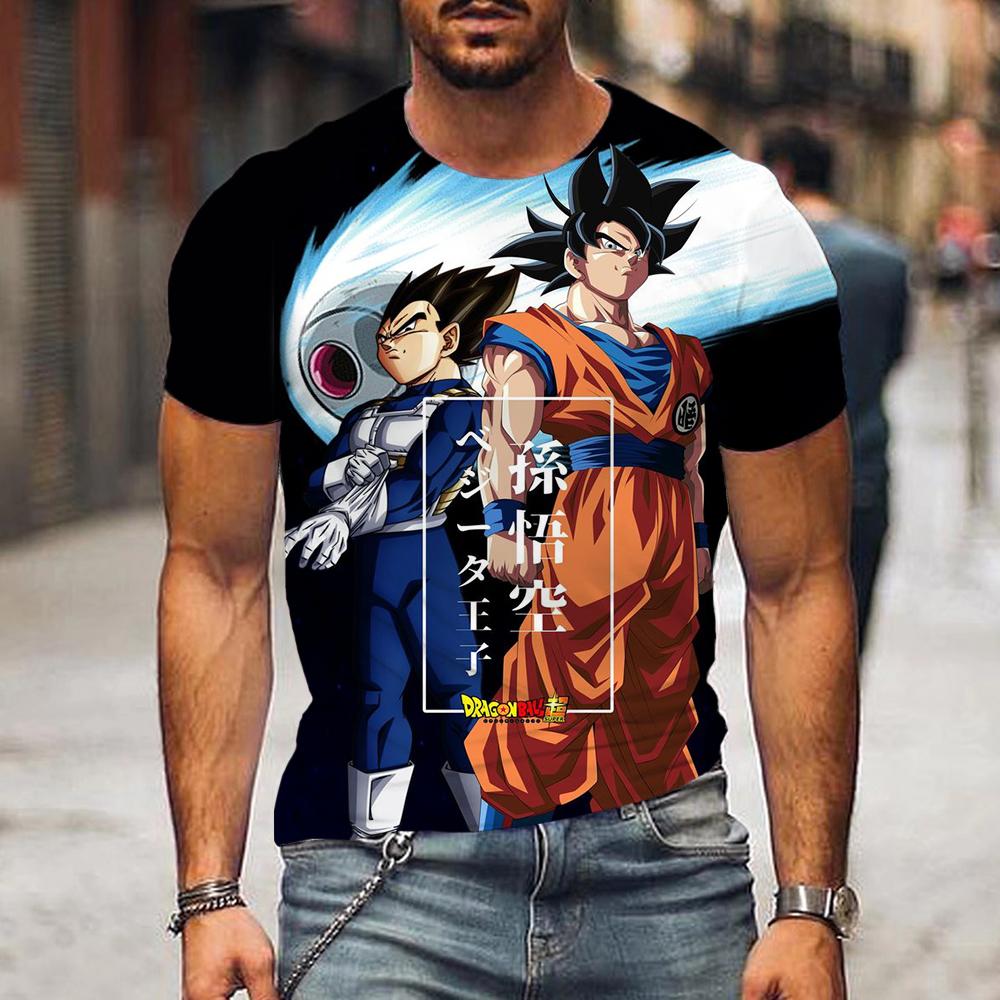 Жемчуг дракона, летние модные футболки с 3D принтом для мужчин, повседневные футболки с круглым вырезом и короткими рукавами, уличная одежда, свободные топы в стиле аниме