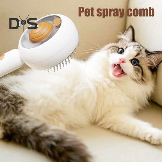 Паровая щетка для кошек, спрей для ухода за домашними животными, щетка с кнопкой спуска, паровая расческа для удаления шерсти домашних животных для длинных и короткошерстных кошек и собак