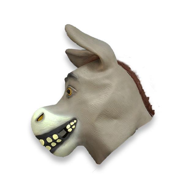 Shrek's Gaggle of Donkeys European and American Dance Party Props Donkey Head Animal Mask Halloween Funny Donkey Headgear