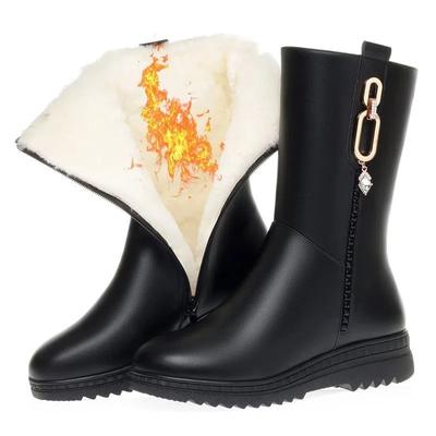 Осенне-зимние мамины туфли Плюшевые утолщенные ботинки Противоскользящие и износостойкие Теплые ботинки Женские зимние ботинки Водонепроницаемая хлопковая обувь