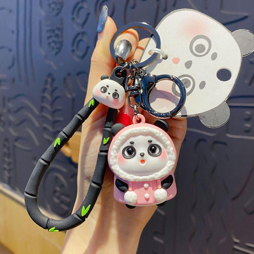 Аниме Панда Автомобильный Брелок Мультяшный Подвеска для Сумки Мини Кукла Панда Брелок Девочка