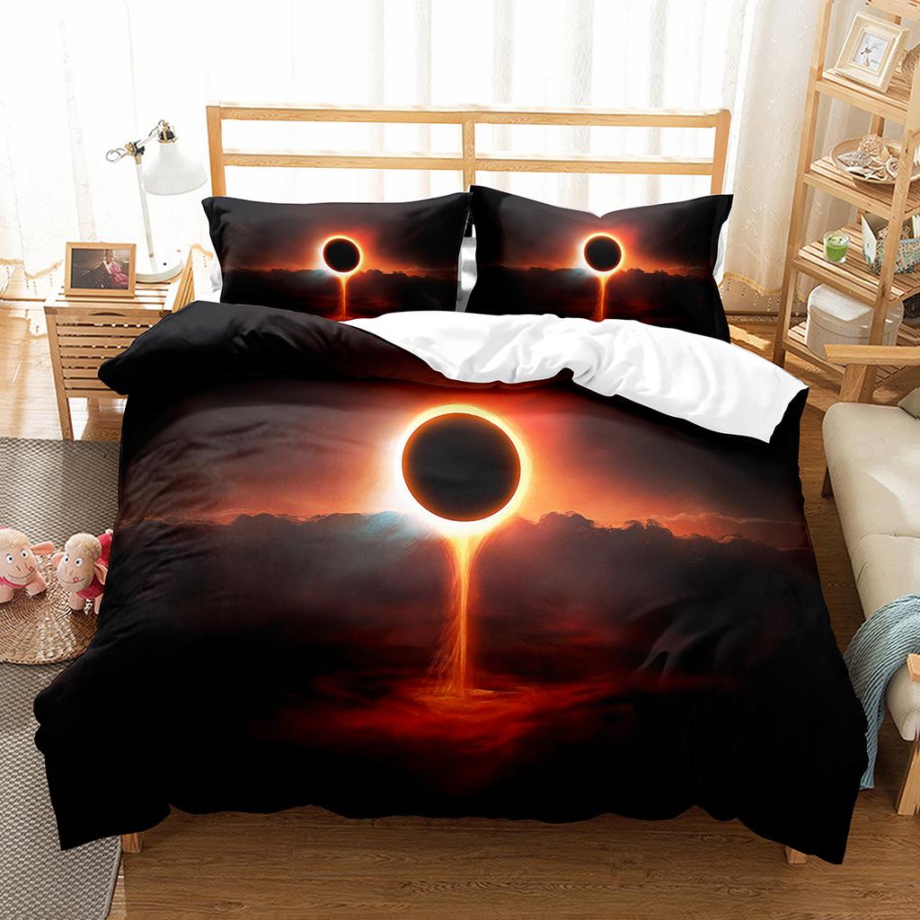 Sun Pattern Duvet Cover Set Double Single Full Size Bohemian Style Bedding Set for Teens Adults Bedroom Decor with Pillowcase