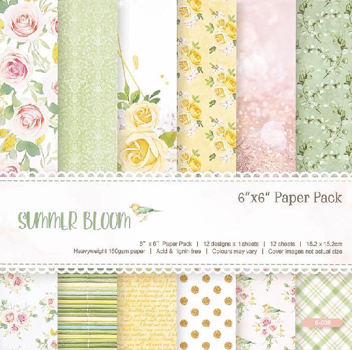 6-inch DIY Photo Album Background Paper - Single-sided, 12 Unique Designs (1 Sheet/Set)
