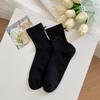 Mesh Breathable And Standardized Double Bow Solid Color Short Socks For Women Versatile White Thin Women'S Socks